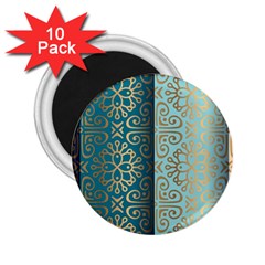 Gold Pattern Texture Golden Ornament 2 25  Magnets (10 Pack)  by Pakjumat