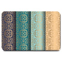 Gold Pattern Texture Golden Ornament Large Doormat by Pakjumat