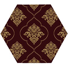 Vector Gold Ornament Pattern Seamless Damask Wooden Puzzle Hexagon by Pakjumat