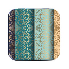 Gold Pattern Texture Golden Ornament Square Metal Box (black) by Pakjumat