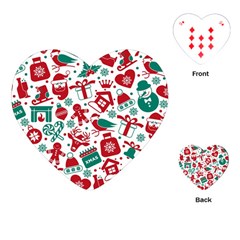 Background Vector Texture Christmas Winter Pattern Seamless Playing Cards Single Design (heart) by Pakjumat