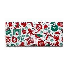 Background Vector Texture Christmas Winter Pattern Seamless Hand Towel by Pakjumat