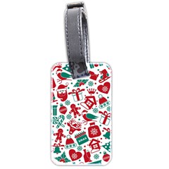 Background Vector Texture Christmas Winter Pattern Seamless Luggage Tag (two Sides) by Pakjumat