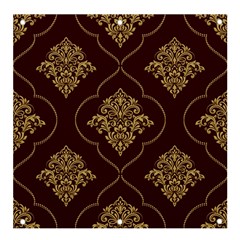 Vector Gold Ornament Pattern Seamless Damask Banner And Sign 4  X 4  by Pakjumat