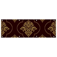 Vector Gold Ornament Pattern Seamless Damask Banner And Sign 9  X 3  by Pakjumat