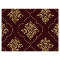 Vector Gold Ornament Pattern Seamless Damask Two Sides Premium Plush Fleece Blanket (extra Small) by Pakjumat