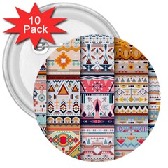 Pattern Texture Multi Colored Variation 3  Buttons (10 Pack)  by Pakjumat