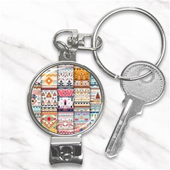 Pattern Texture Multi Colored Variation Nail Clippers Key Chain by Pakjumat