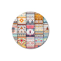 Pattern Texture Multi Colored Variation Magnet 3  (round) by Pakjumat