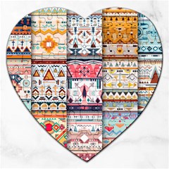 Pattern Texture Multi Colored Variation Jigsaw Puzzle (heart) by Pakjumat