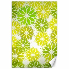 Flowers Green Texture With Pattern Leaves Shape Seamless Canvas 12  X 18  by Pakjumat