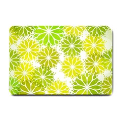 Flowers Green Texture With Pattern Leaves Shape Seamless Small Doormat by Pakjumat