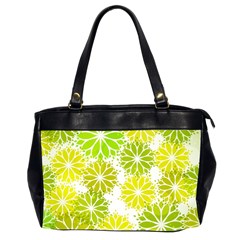 Flowers Green Texture With Pattern Leaves Shape Seamless Oversize Office Handbag (2 Sides) by Pakjumat