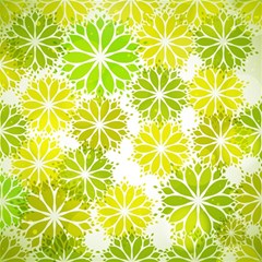 Flowers Green Texture With Pattern Leaves Shape Seamless Play Mat (square)