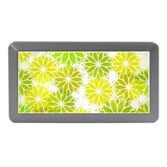 Flowers Green Texture With Pattern Leaves Shape Seamless Memory Card Reader (mini) by Pakjumat