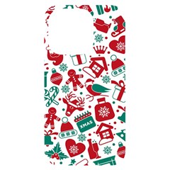 Background Vector Texture Christmas Winter Pattern Seamless Iphone 14 Pro Black Uv Print Case by Pakjumat