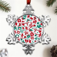 Background Vector Texture Christmas Winter Pattern Seamless Metal Small Snowflake Ornament by Pakjumat