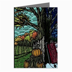 Four Assorted Illustrations Collage Winter Autumn Summer Picture Greeting Cards (pkg Of 8) by Pakjumat