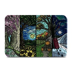 Four Assorted Illustrations Collage Winter Autumn Summer Picture Plate Mats by Pakjumat