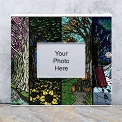 Four Assorted Illustrations Collage Winter Autumn Summer Picture White Wall Photo Frame 5  X 7  by Pakjumat