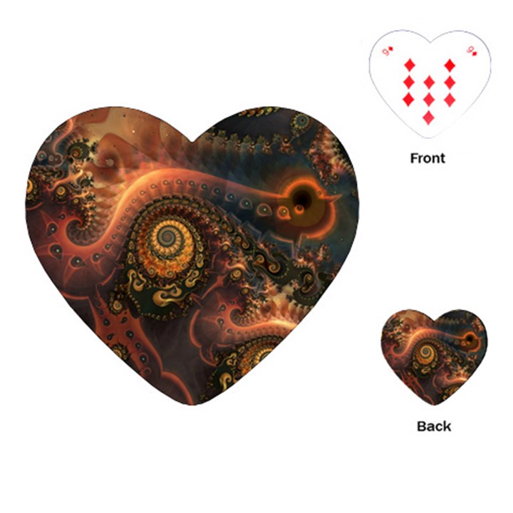 Paisley Abstract Fabric Pattern Floral Art Design Flower Playing Cards Single Design (Heart)