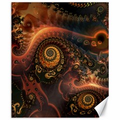 Paisley Abstract Fabric Pattern Floral Art Design Flower Canvas 8  X 10  by Pakjumat