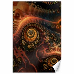 Paisley Abstract Fabric Pattern Floral Art Design Flower Canvas 12  X 18  by Pakjumat