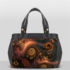 Paisley Abstract Fabric Pattern Floral Art Design Flower Oversize Office Handbag (2 Sides) by Pakjumat