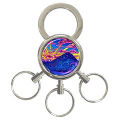 Abstract Paisley Art Pattern Design Fabric Floral Decoration 3-ring Key Chain by Pakjumat