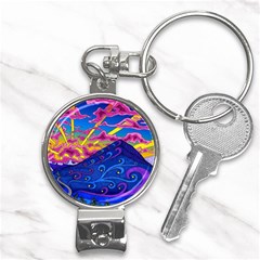 Abstract Paisley Art Pattern Design Fabric Floral Decoration Nail Clippers Key Chain by Pakjumat