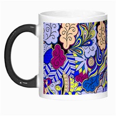 Blue Yellow Background Pattern Vector Texture Paisley Morph Mug by Pakjumat