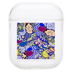 Blue Yellow Background Pattern Vector Texture Paisley Soft Tpu Airpods 1/2 Case by Pakjumat