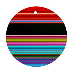 Horizontal Line Colorful Round Ornament (two Sides) by Pakjumat