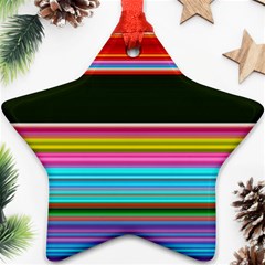 Horizontal Line Colorful Star Ornament (two Sides) by Pakjumat