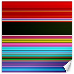 Horizontal Line Colorful Canvas 12  X 12  by Pakjumat