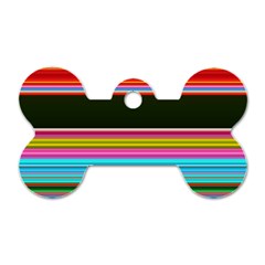 Horizontal Line Colorful Dog Tag Bone (two Sides) by Pakjumat