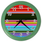 Horizontal Line Colorful Color Wall Clock Front