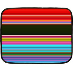 Horizontal Line Colorful Two Sides Fleece Blanket (mini) by Pakjumat