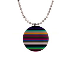 Horizontal Lines Colorful 1  Button Necklace by Pakjumat