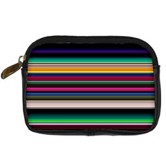 Horizontal Lines Colorful Digital Camera Leather Case by Pakjumat