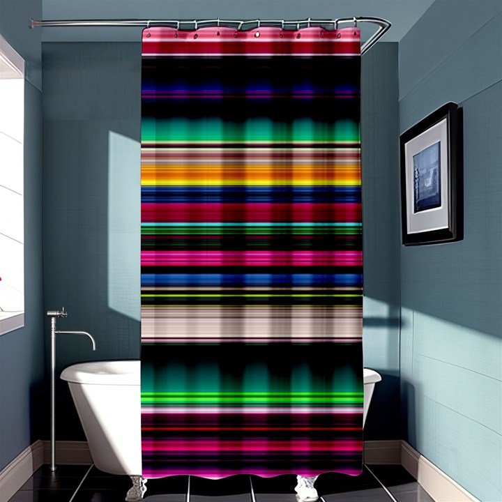 Horizontal Lines Colorful Shower Curtain 36  x 72  (Stall) 