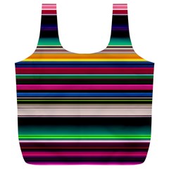 Horizontal Lines Colorful Full Print Recycle Bag (xl) by Pakjumat