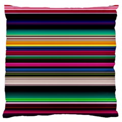 Horizontal Lines Colorful Large Premium Plush Fleece Cushion Case (two Sides) by Pakjumat