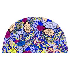 Blue Yellow Background Pattern Vector Texture Paisley Anti Scalding Pot Cap by Pakjumat