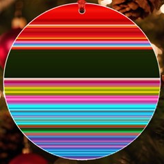 Horizontal Line Colorful Uv Print Acrylic Ornament Round by Pakjumat