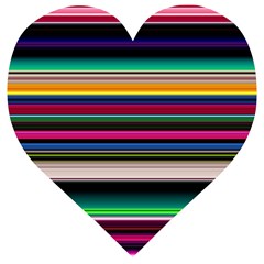 Horizontal Lines Colorful Wooden Puzzle Heart by Pakjumat