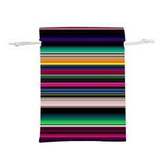 Horizontal Lines Colorful Lightweight Drawstring Pouch (l) by Pakjumat