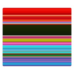 Horizontal Line Colorful Premium Plush Fleece Blanket (small) by Pakjumat