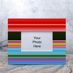 Horizontal Line Colorful White Tabletop Photo Frame 4 x6  by Pakjumat