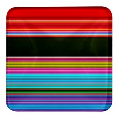 Horizontal Line Colorful Square Glass Fridge Magnet (4 Pack) by Pakjumat